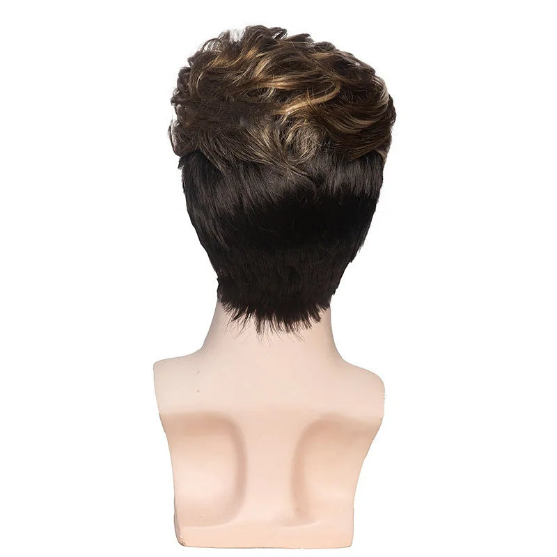 MEN'S SENSE BEAUTY Sylhair Men Wigs Short Silver Gray Wig Male Guy Short Layered Cosplay Costume Party Synthetic Heat Resistant Natural Hair