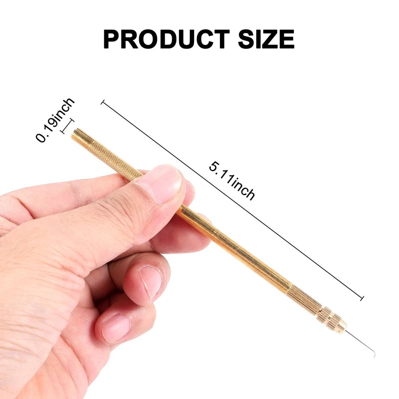 ACCESSORIES Wig Crochet 5Pcs Ventilating Needles +1 Brass Holder For Lace Wig Needle Hairpiece Knotting Hook Sets Beaded Hook