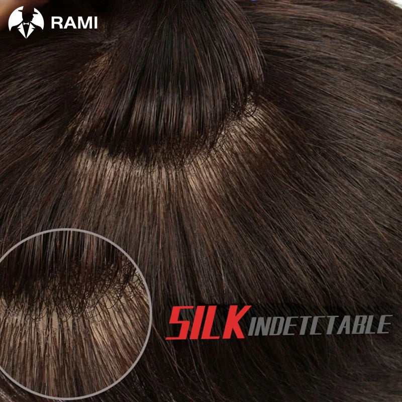 MEN'S SENSE BEAUTY Men's Capillary Prothesis Silk Base Men Toupee Male Hair Prosthesis Breathable Human Hair Systems Unit For Man Wigs Natural Hair