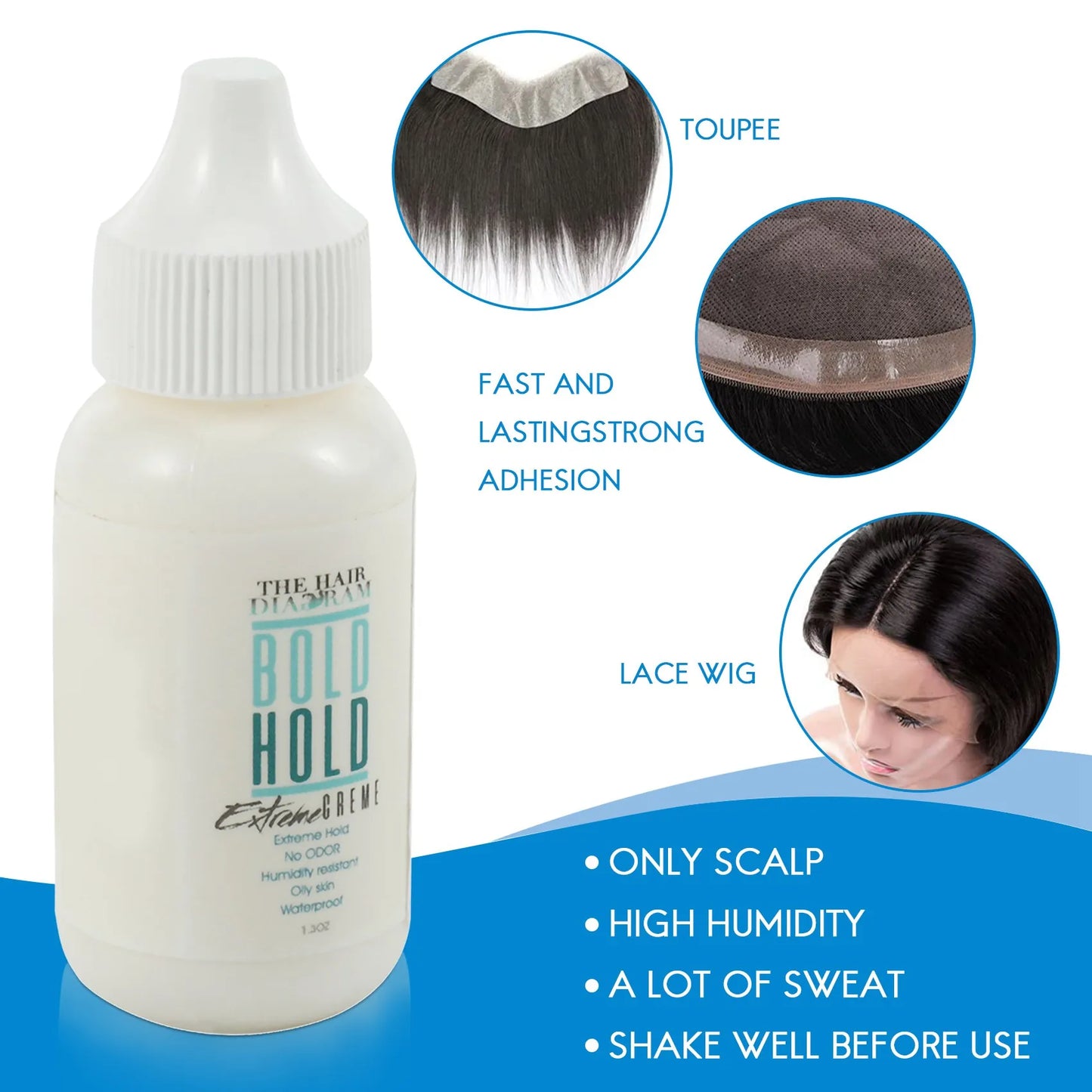 ACCESSORIES Lace Wig Cap Toupee Adhesive Glue Hair Replacement Adhesive Extra Moisture Control Lasting Wig Glue for Wigs 38ML