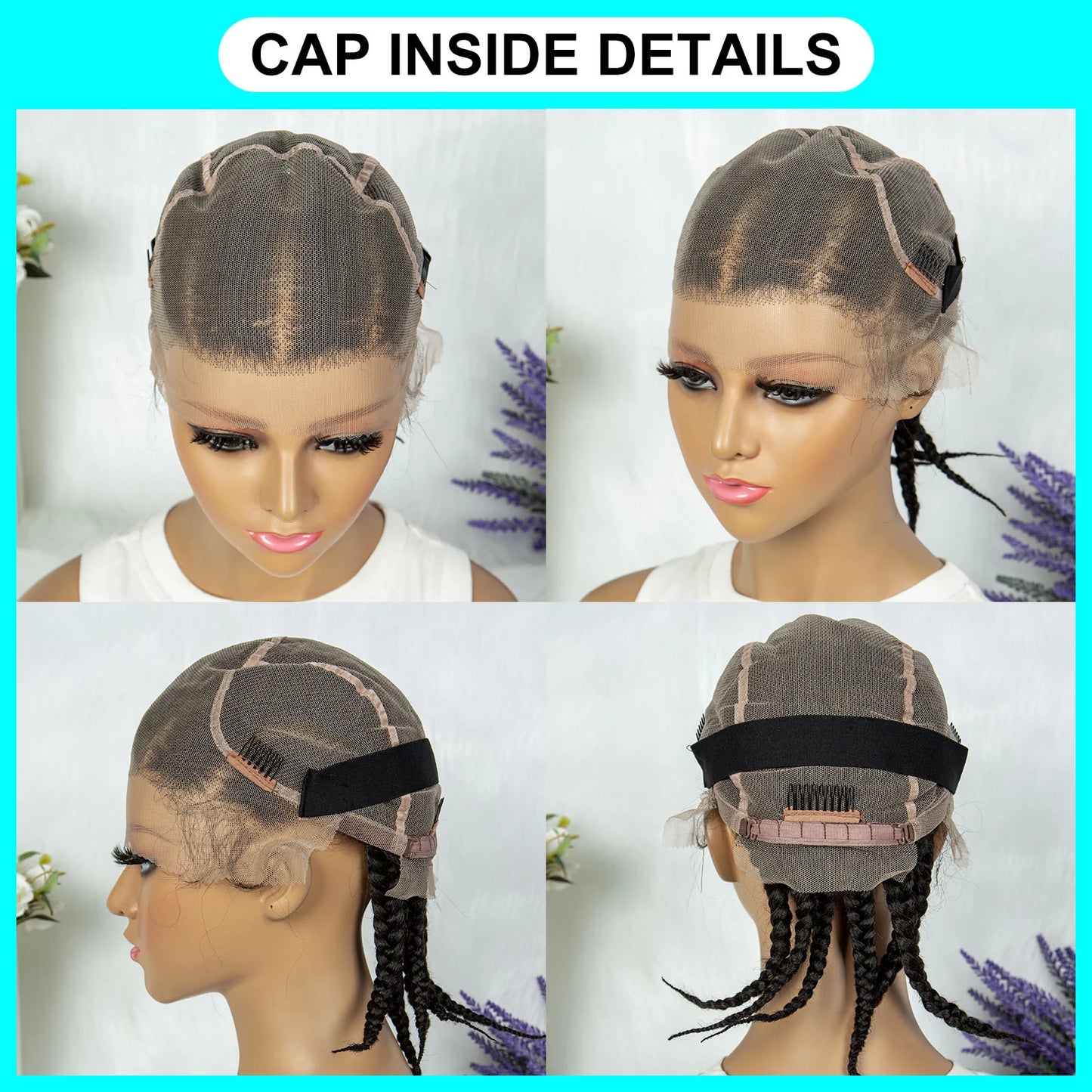 Braids SENSE KIMA Full Lace Cornrow Box Braided Wig Synthetic Lace Front Wigs for Africa Women Men Braids Wig with Baby Hair Braiding Wigs