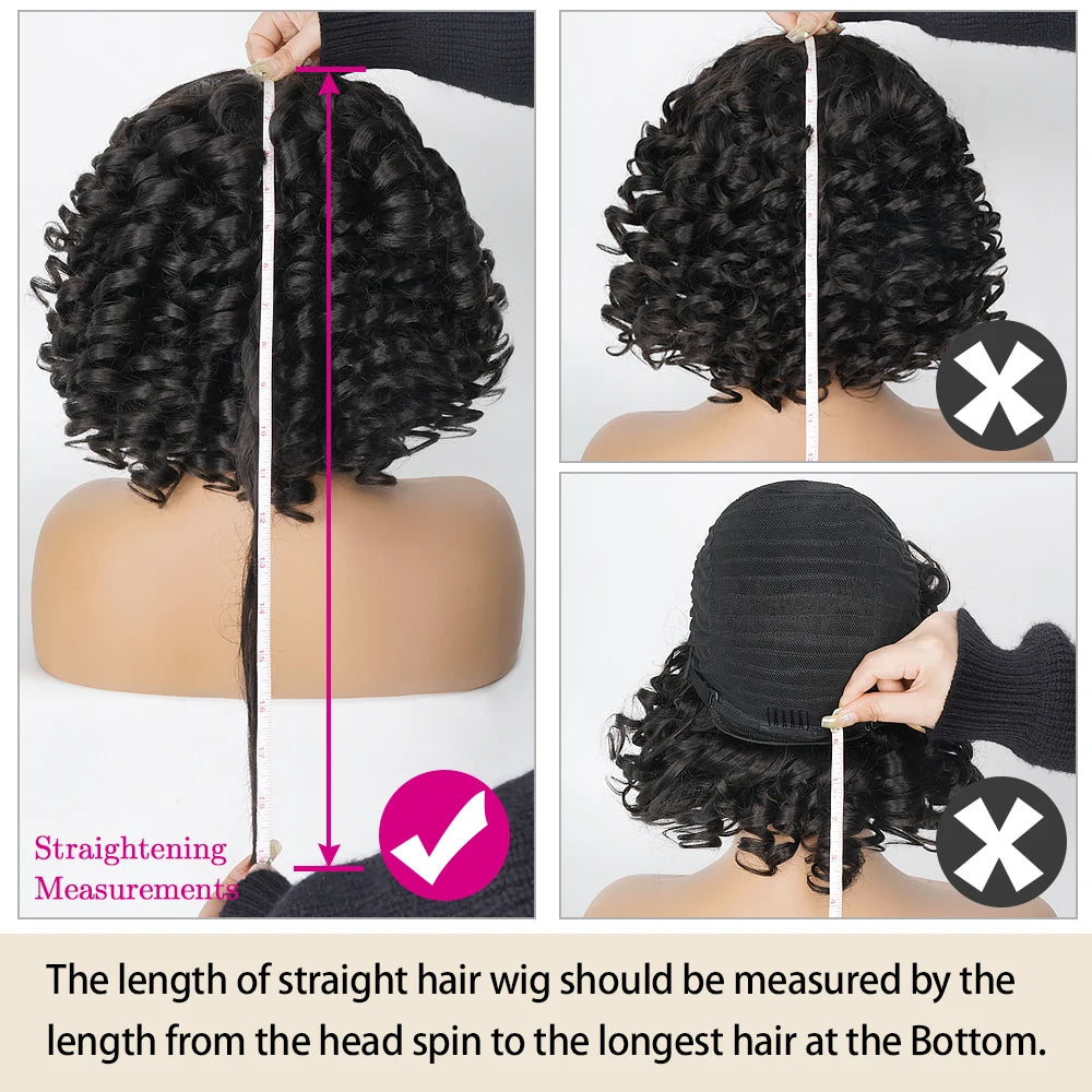 Short SENSE Egg Curls Bob Wig with Bangs Brazilian Virgin Human Hair Short Rose Curly Wig For Women Glueless Bouncy Curly Human Hair Wigs