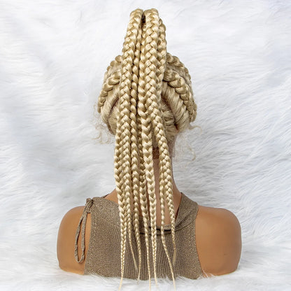 Braids SENSE Braided Wigs Synthetic Lace Front Wigs 24inches Braided Ponytail Wigs African Braiding Hair With Baby Hair Ponytail hair Wigs