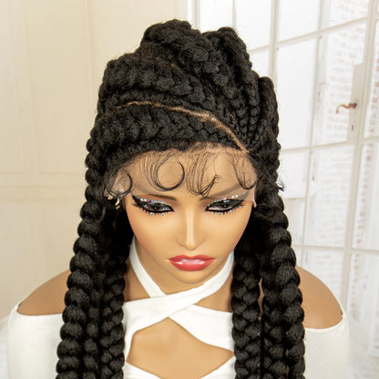 Braids SENSE 36 inches Synthetic Full Lace Wig for Black Women Braided Wig Lace Frontal Box Braids Wig Women Synthetic Braided