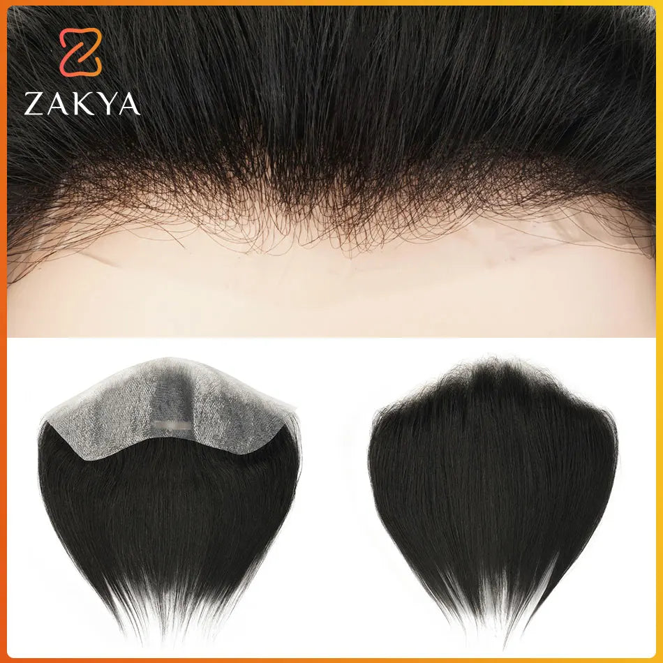 MEN'S SENSE BEAUTY Front Men Toupee Man Wig Natural Hairline 100% Human Hair Frontal Male Wig Full Skin Hair Pieces Hairpiece Free Shipping Zakya