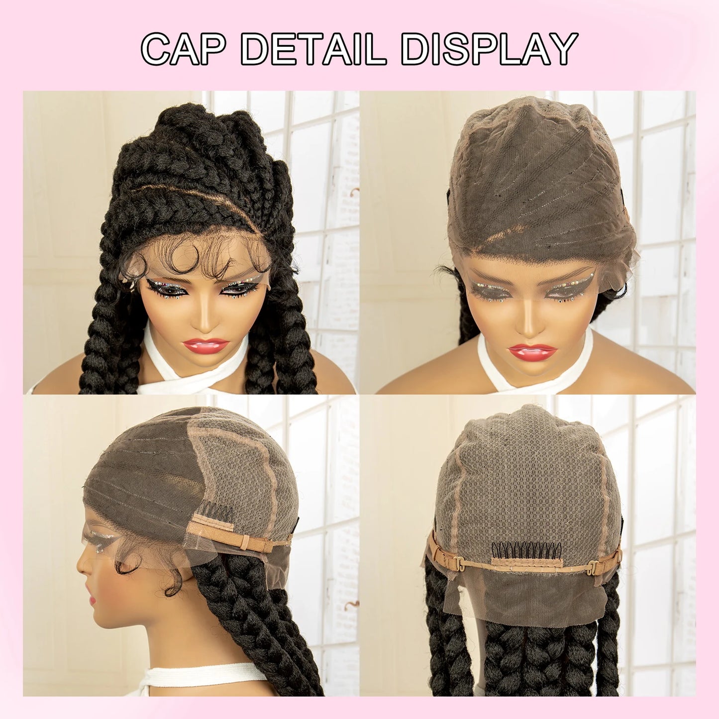 Braids SENSE 36 inches Synthetic Full Lace Wig for Black Women Braided Wig Lace Frontal Box Braids Wig Women Synthetic Braided