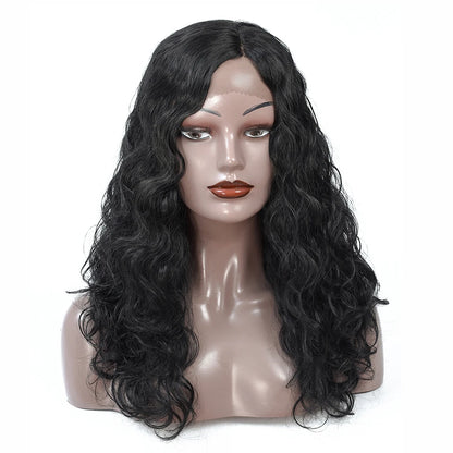 Lace wigs Yihan Synthetic Front Lace Wig Body Wave High Temperature Heat Resistant Fiber Half Machine Weave Replacement Wig For Women