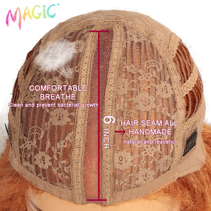 Lace wigs MAGIC Synthetic Lace Wigs Afro Kinky Straight Wig Hair Weave Ombre For Black Women Heat Resistant Cosplay Kinky Straight Wig