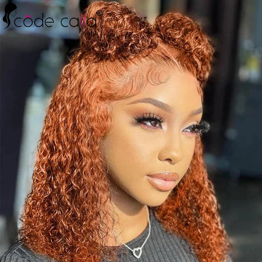 Short SENSE Ginger Frontal Wig13x4 Lace Frontal Human Hair Wigs Bob Curly Human Hair Lace Frontal Wigs For Women Cheap Wigs Clearance sale