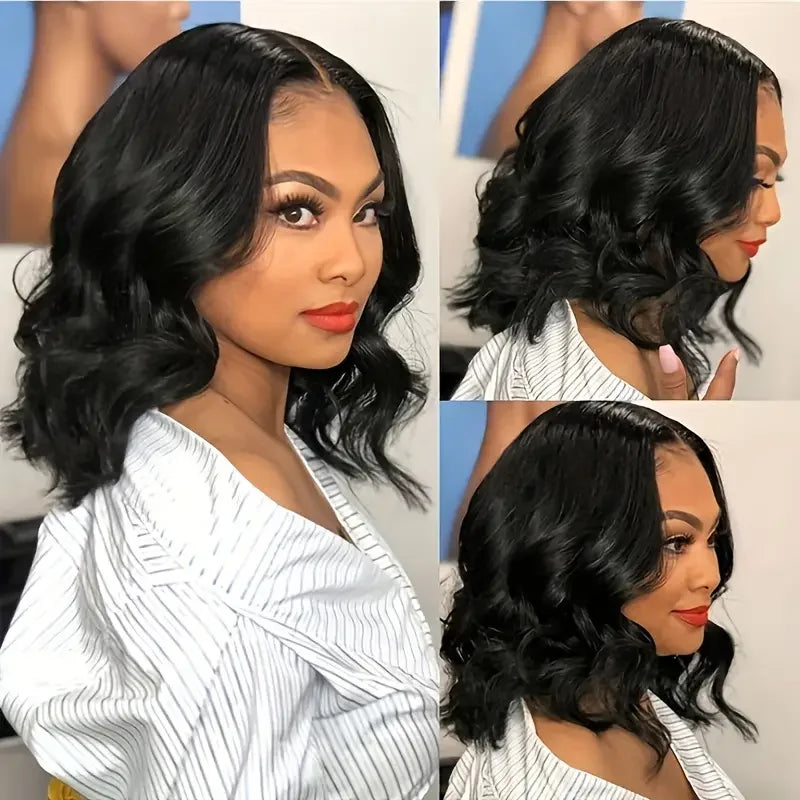 Short SENSE Brazilian Body Wave Short Bob Wigs 13x4 Transparent Lace Front Wig Human Hair Wigs Loose Body Wave Wig For Black Women 180%