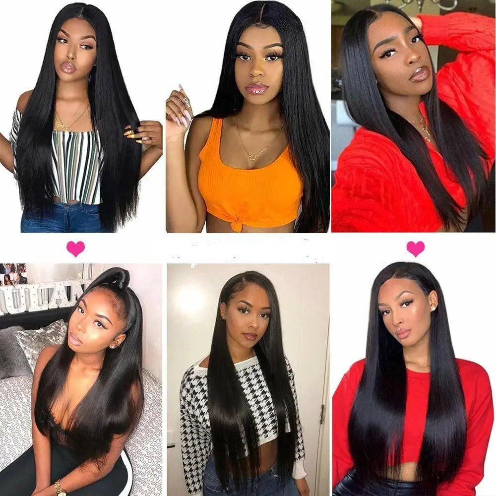 Lace wigs U Part Long Straight Wig U Shape Glueless Synthetic Wigs No Leave Out Quick Weave Natural Black For Black Women 16-28inch