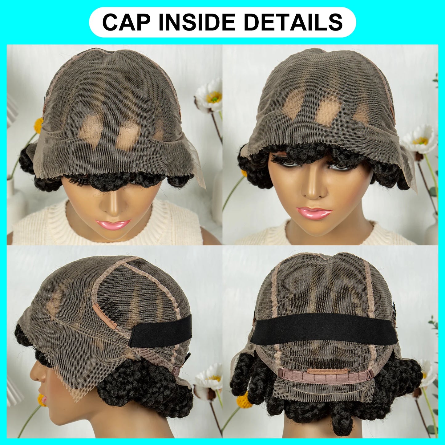 Braids SENSE Kima Koroba Braided Wigs Synthetic Full Lace Wig Bantu Cornrow Braiding Style with Baby Hair for Afro Women