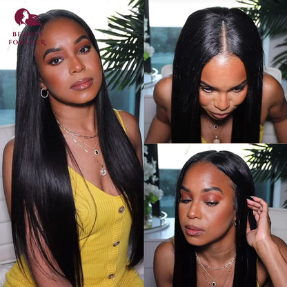 Lace wigs Beauty Forever Straight V Part Human Hair Wig Protective Style U Part Wigs No Lace No Gel Quick Weave V Shape Glueless Wig