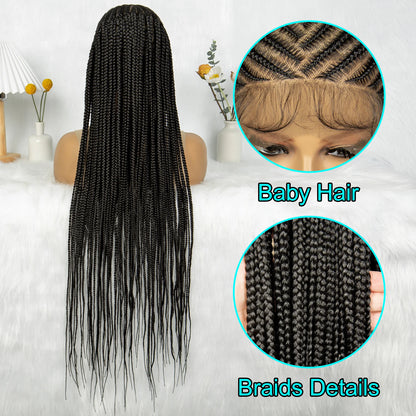 Braids SENSE KIMA Synthetic Full Lace Wigs Cornrow Braided Wigs Box Braids 36 inches long Braiding Wigs for Black Women