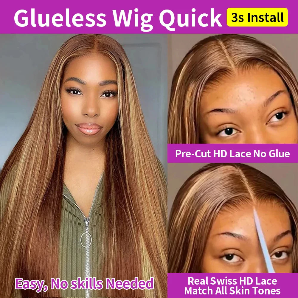 Lace wigs 40 Inch Highlight Ombre 13x4 Glueless Lace Front Human Hair Wigs Honey Blonde Colored Bone Straight Lace Frontal Wigs For Women