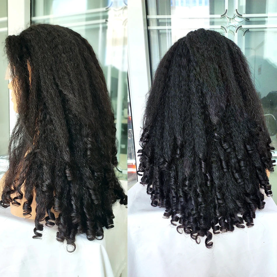 Lace wigs 12A Malaysia Hair Glueless 4x4 HD Lace Wig Kinky Weave Lace Front Wigs 100% Human Hair for Women Yaki Wave Lace Closure Wigs