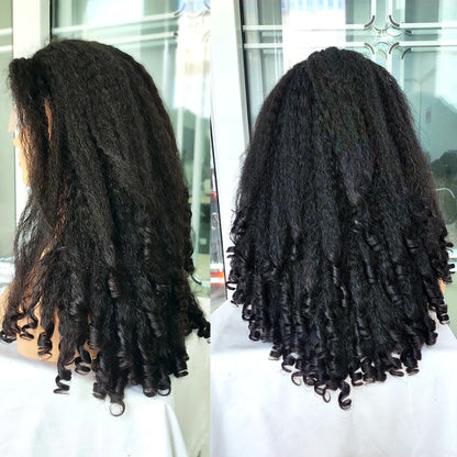 Lace wigs 12A Malaysia Hair Glueless 4x4 HD Lace Wig Kinky Weave Lace Front Wigs 100% Human Hair for Women Yaki Wave Lace Closure Wigs