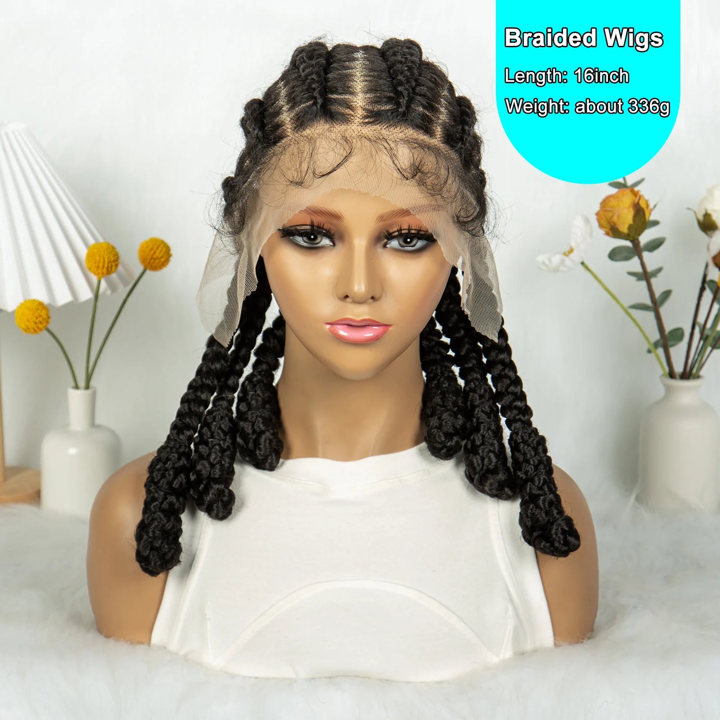 Braids SENSE KIMA Cornrow Box Braided Wig Synthetic Full Lace Wigs for Africa Women Men Braids Wig with Baby Hair