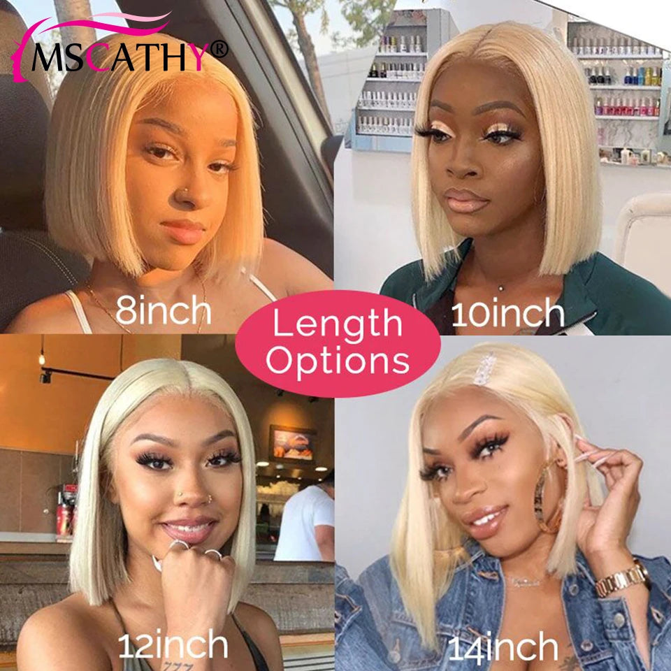 Short SENSE 613 Blonde Lace Front Wigs For Women Short Bob Brazilian Human Hair Wig Brown Roots HD Transparent Lace Frontal Wigs Preplucked