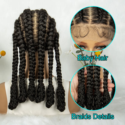 Braids SENSE KIMA Cornrow Box Braided Wig Synthetic Full Lace Wigs for Africa Women Men Braids Wig with Baby Hair