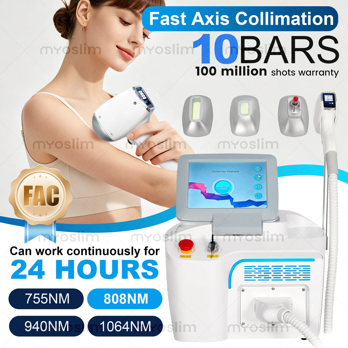 Professional Portable Salon Painless Diode Laser Hair Removal Machine 808nm 1064nm 755nm Triple Wavelength for Business