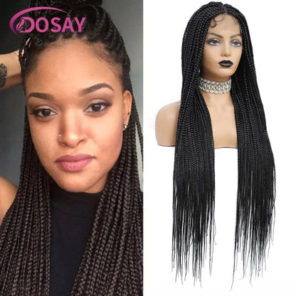 Braids SENSE Synthetic Long Box Braided Wigs Knotless Lace Frontal Cornrow Braids Wig Goddess Full Lace Front Braided Wigs For Black Women