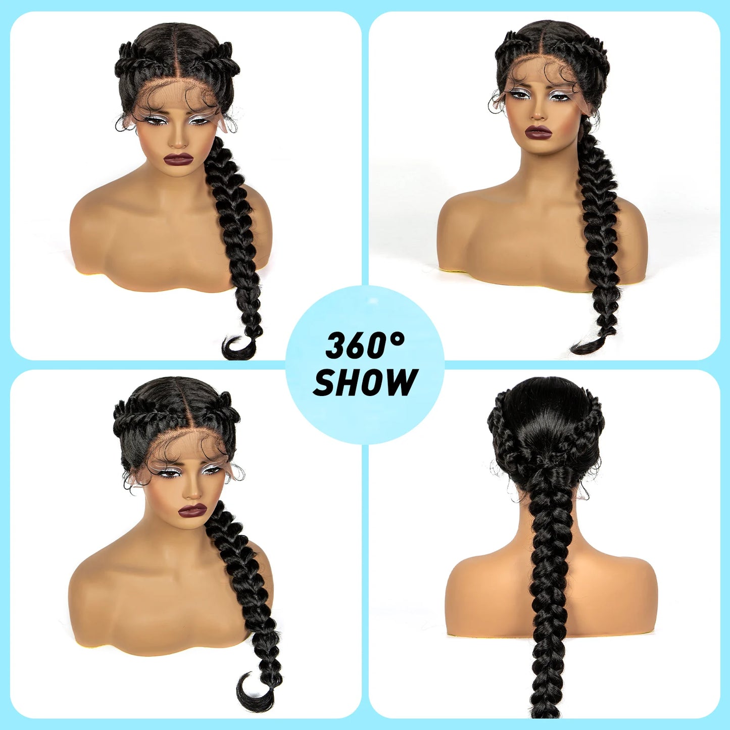 Braids SENSE Handmade Twist Braided Wigs Synthetic Lace Front Knotelss Braided Lace Wigs Natural Braidis Wigs with Baby Hair for Black Women