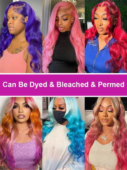 Lace wigs Brazilian Body Wave Glueless 13x6 13x4 Lace Front Human Hair Wig 40 Inch 613 Blonde HD Transparent Lace Frontal Wig For Women