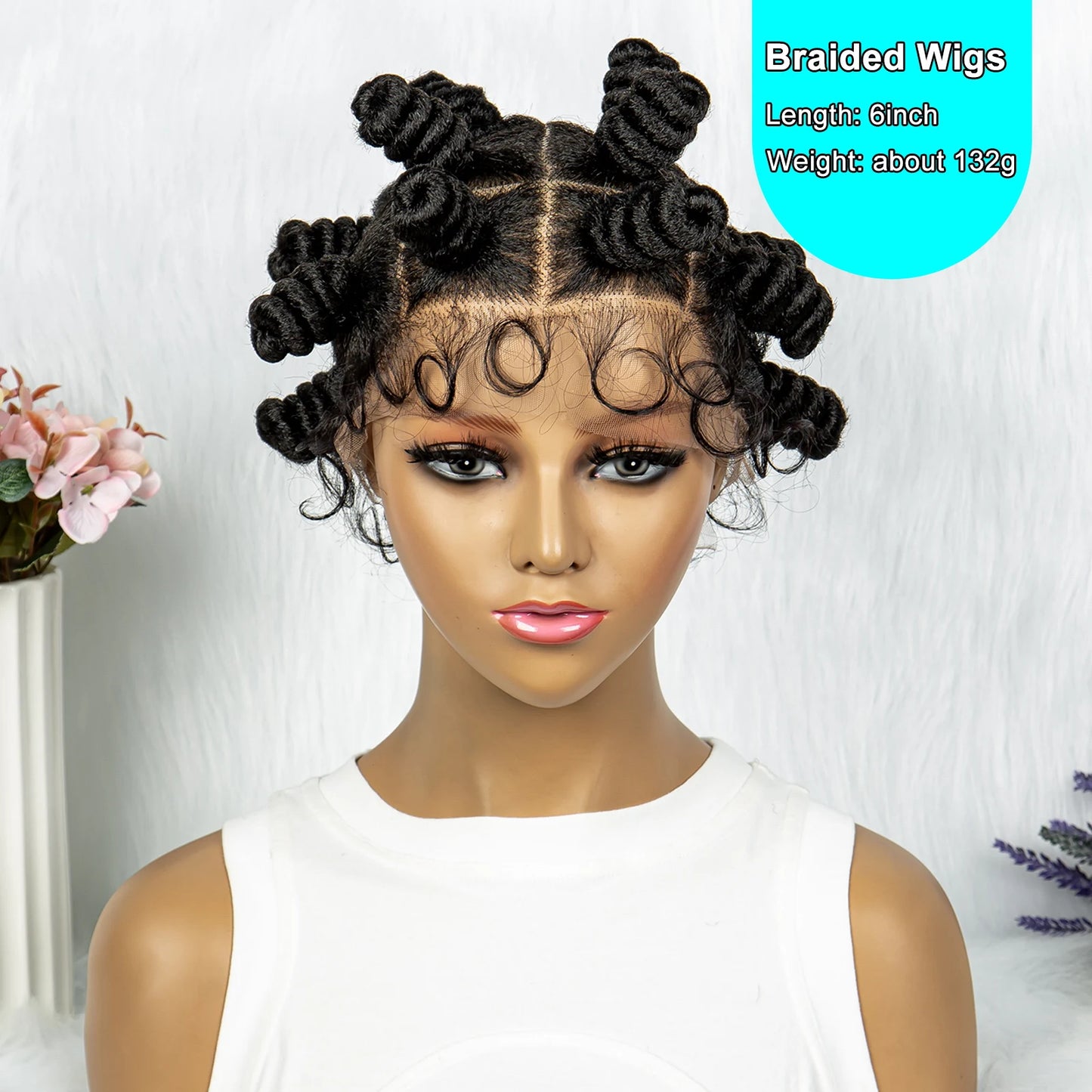 Braids SENSE Knotless Braids Wig Synthetic Box Braided Hair Twist Braided Buns Wig Full Lace African Braiding Hair For Black Women