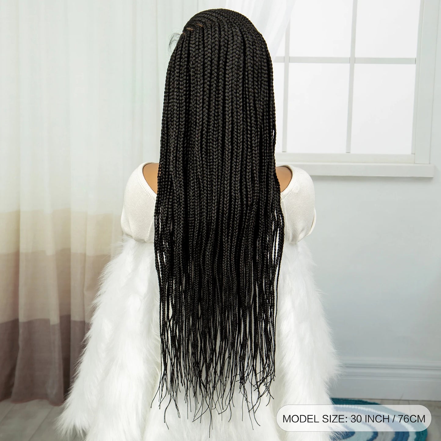 Braids SENSE 36 Inches Knotless Cornrow Braided Wigs Synthetic 13x6 Lace Front Braids Wig for Black Women Braiding Hair Wigs With Baby Hair