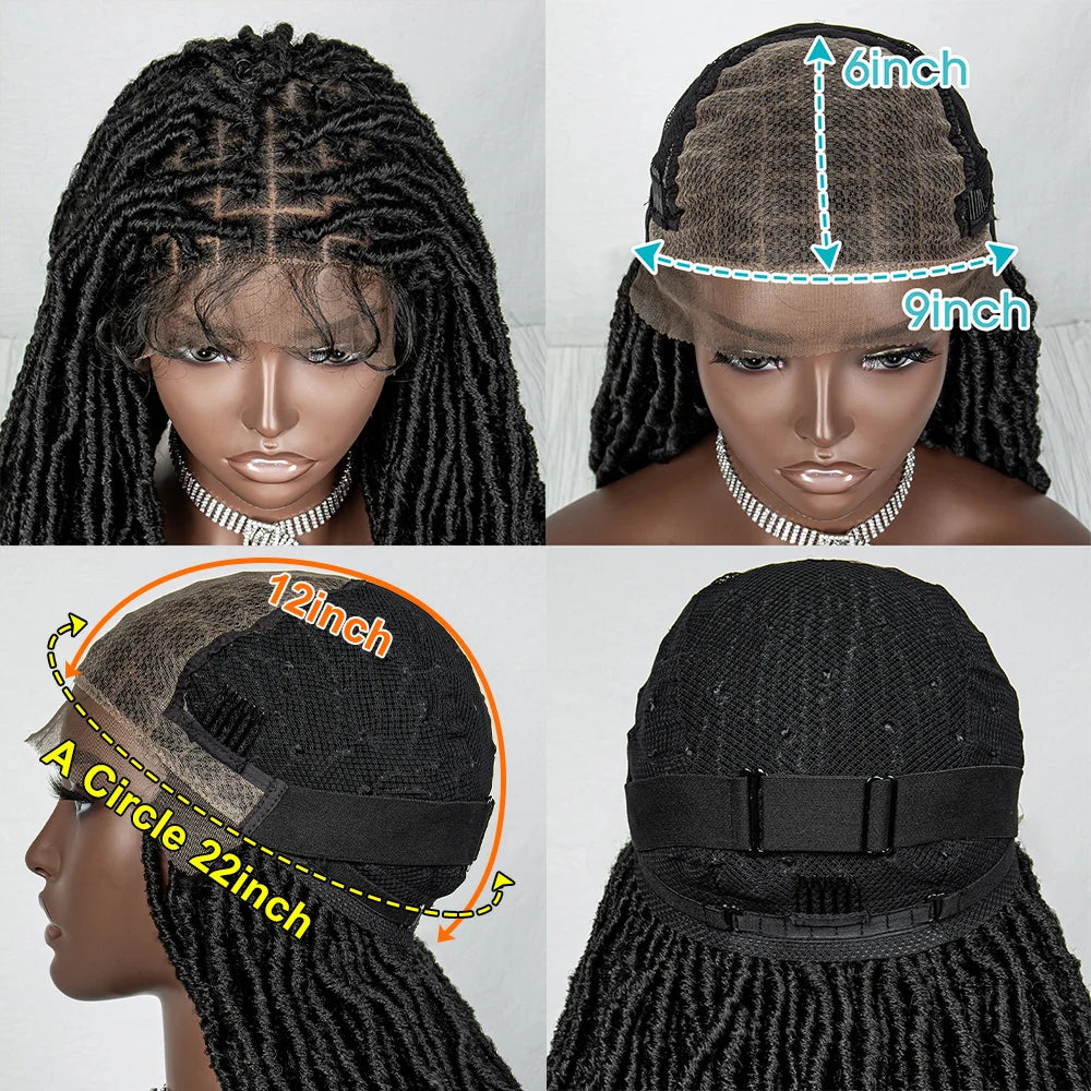 Braids SENSE Faux Locs Synthetic Lace Front Braided Wig With Baby Hair Dreadlocks Braiding Wig for Women Knotless Box Cornrow Braids Wigs