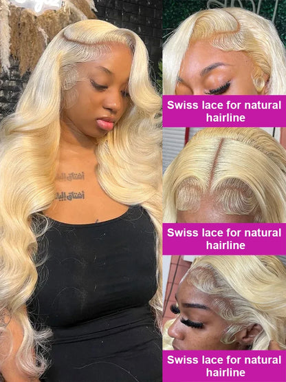 Lace wigs Brazilian Body Wave Glueless 13x6 13x4 Lace Front Human Hair Wig 40 Inch 613 Blonde HD Transparent Lace Frontal Wig For Women