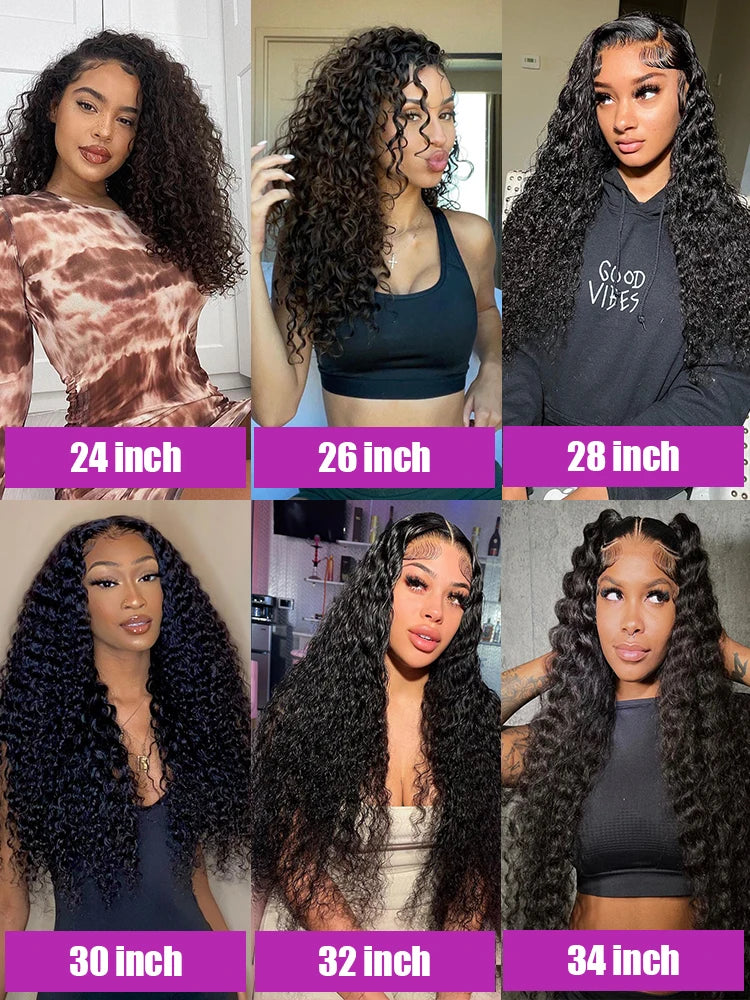 Lace wigs High Density 250% 40 42 Inch Deep Wave Curly Lace Frontal Wig Transparent 13x4 13x6 HD Lace Frontal Human Hair Wigs For Women