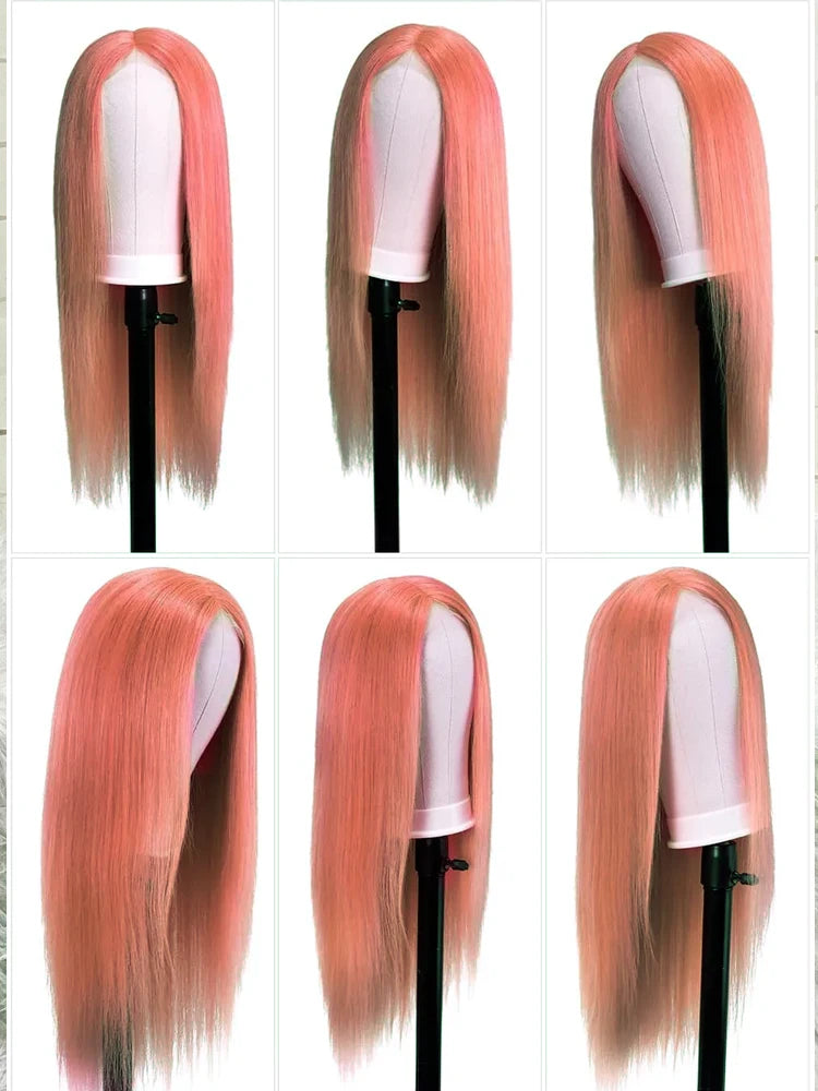 Lace wigs HD Transparent Lace Closure 14-28 inch Long Straight Brazilian Hair Wigs On Sale Pink Lace Front Wig Human Hair Wigs For Women