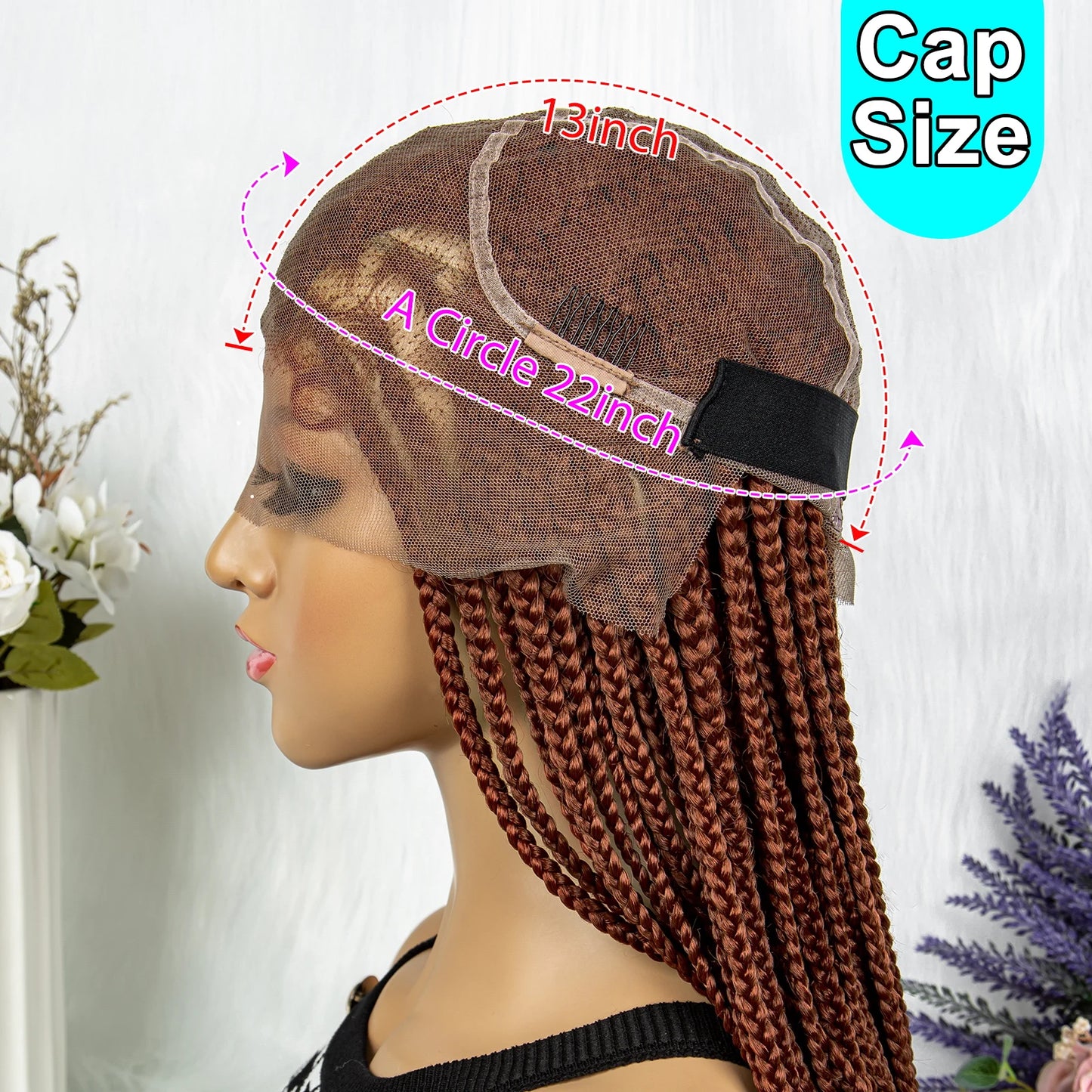 Braids SENSE Synthetic Transparent HD Full Lace Braided Wigs For Black Women Crochet Braid Braiding Hair Knotless Box Cornrow Braids Wigs