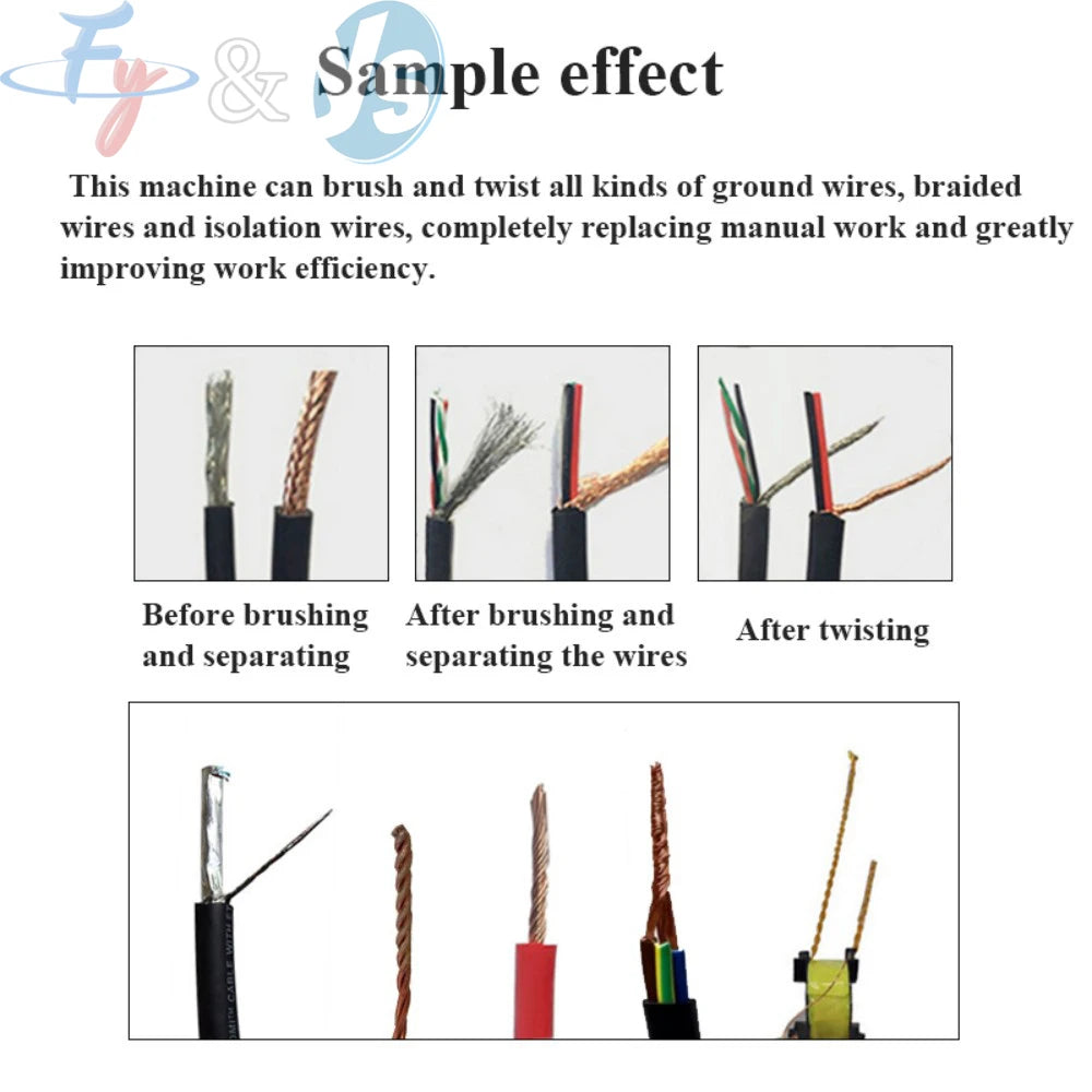Automatic Wire Brushing Twisting Machine Shielded Wire Braided Wire Stranding Machine for Cable Harness Processing
