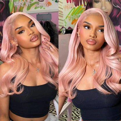 Lace wigs HD Transparent Lace Closure 14-28 inch Long Straight Brazilian Hair Wigs On Sale Pink Lace Front Wig Human Hair Wigs For Women