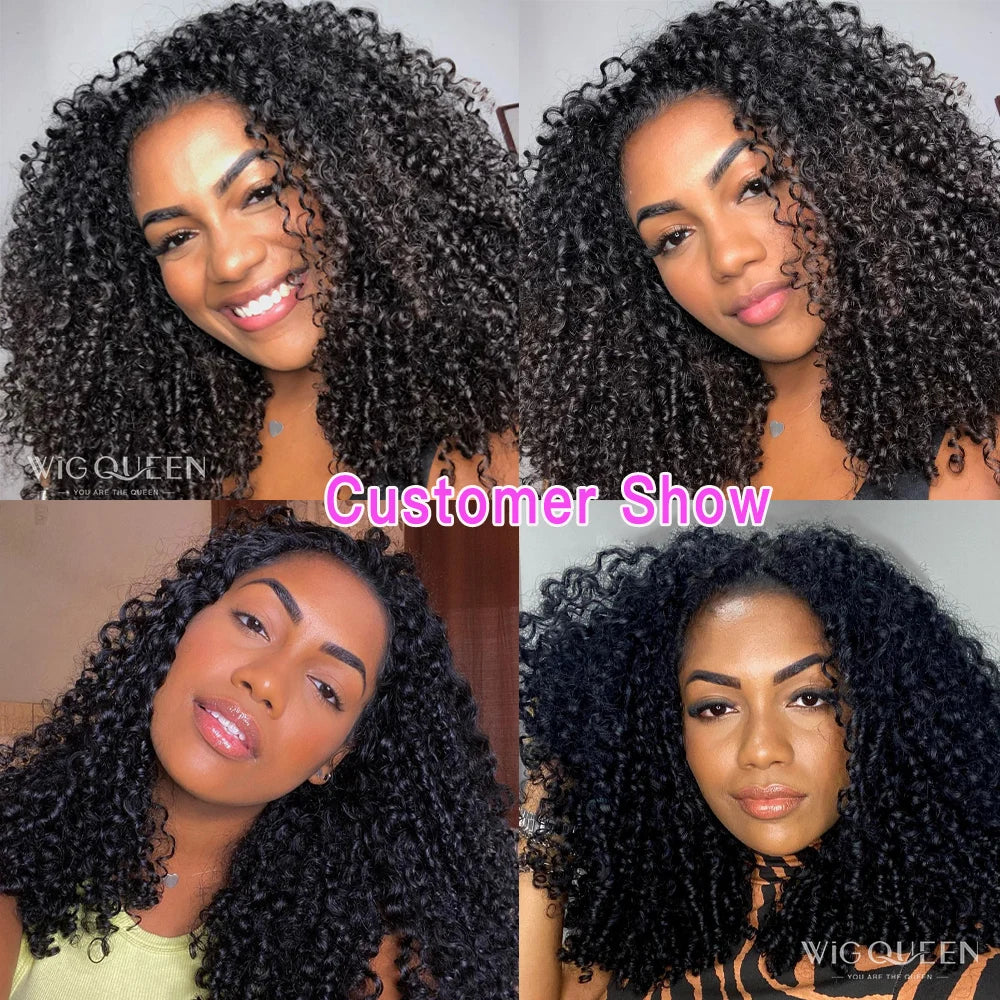 Lace wigs Brazilian Kinky Spirals Curly Bundles With Frontal 10A Double Drawn Pixie Curl Human Hair Extension Weave With Frontal Closure