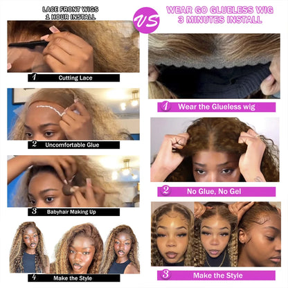 Lace wigs 40 Inch Ombre Highlight Blonde Water Curly 7x5 Glueless HD Lace Frontal Wigs for Women Deep Wave 13X4 Lace Front Wig Human Hair