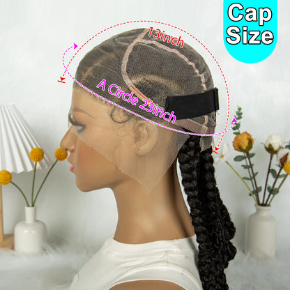 Braids SENSE KIMA Cornrow Box Braided Wig Synthetic Full Lace Wigs for Africa Women Men Braids Wig with Baby Hair