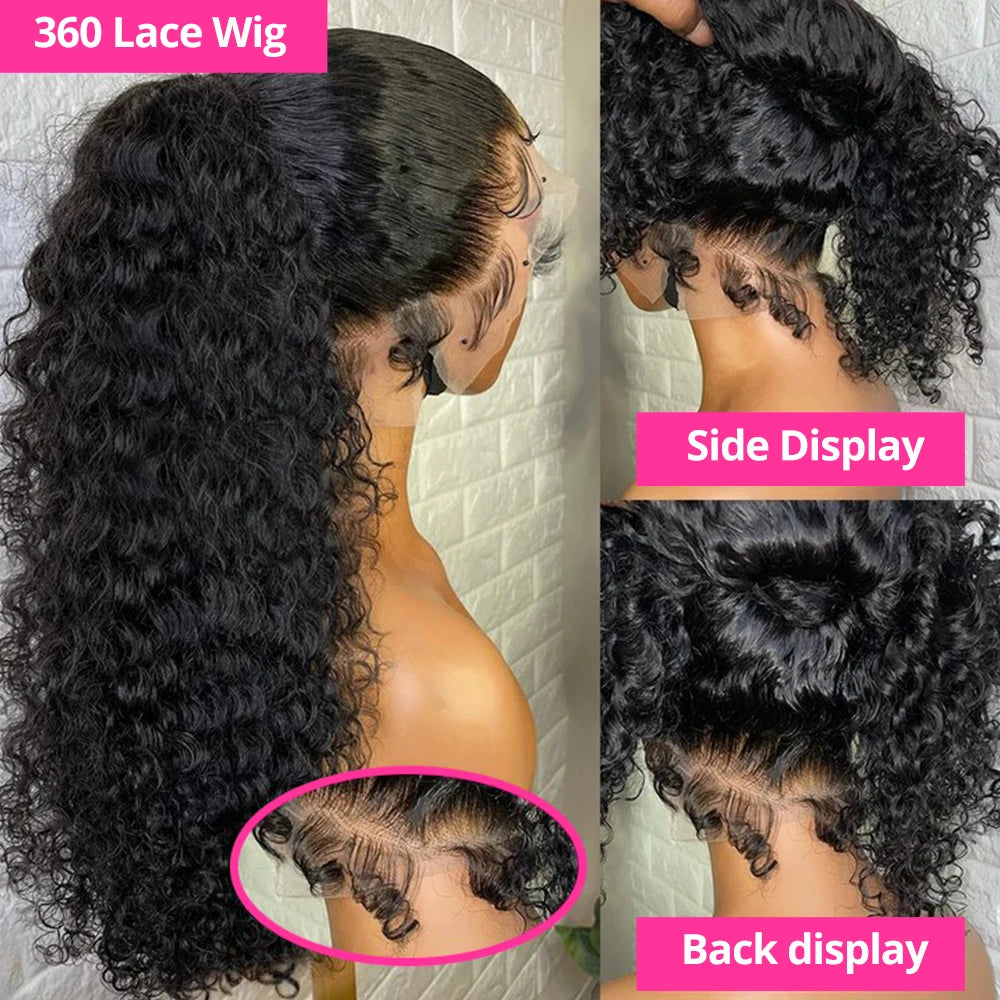 Lace wigs 250% 30 40Inches Hd Lace Wig 13x6 Human Hair Deep Wave Frontal Wig 13x4 Hd Lace 360 Water Wave Curly Human Hair Wig on Sale