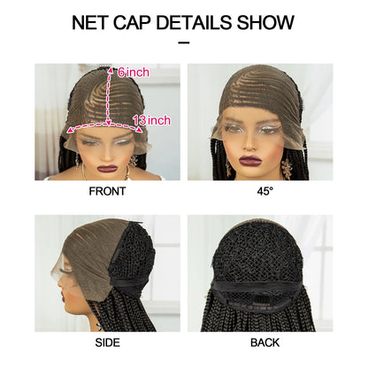 Braids SENSE 36 Inches Knotless Cornrow Braided Wigs Synthetic 13x6 Lace Front Braids Wig for Black Women Braiding Hair Wigs With Baby Hair