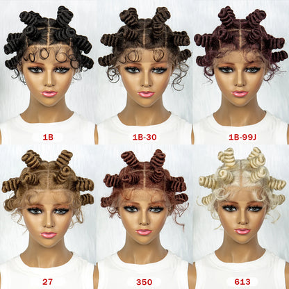 Braids SENSE Knotless Braids Wig Synthetic Box Braided Hair Twist Braided Buns Wig Full Lace African Braiding Hair For Black Women