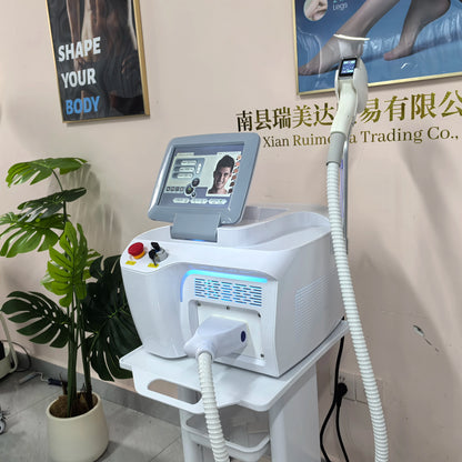 Professional Portable Salon Painless Diode Laser Hair Removal Machine 808nm 1064nm 755nm Triple Wavelength for Business