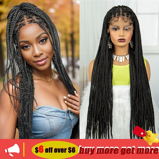 Braids SENSE Synthetic Box Braided Wigs with Baby Hair for Black Women Lace Front Braids Wigs Lace Wigs Long Braiding Hair Wigs