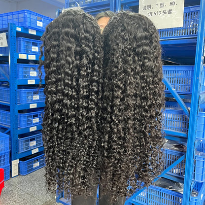 Lace wigs 250% 30 40Inches Hd Lace Wig 13x6 Human Hair Deep Wave Frontal Wig 13x4 Hd Lace 360 Water Wave Curly Human Hair Wig on Sale