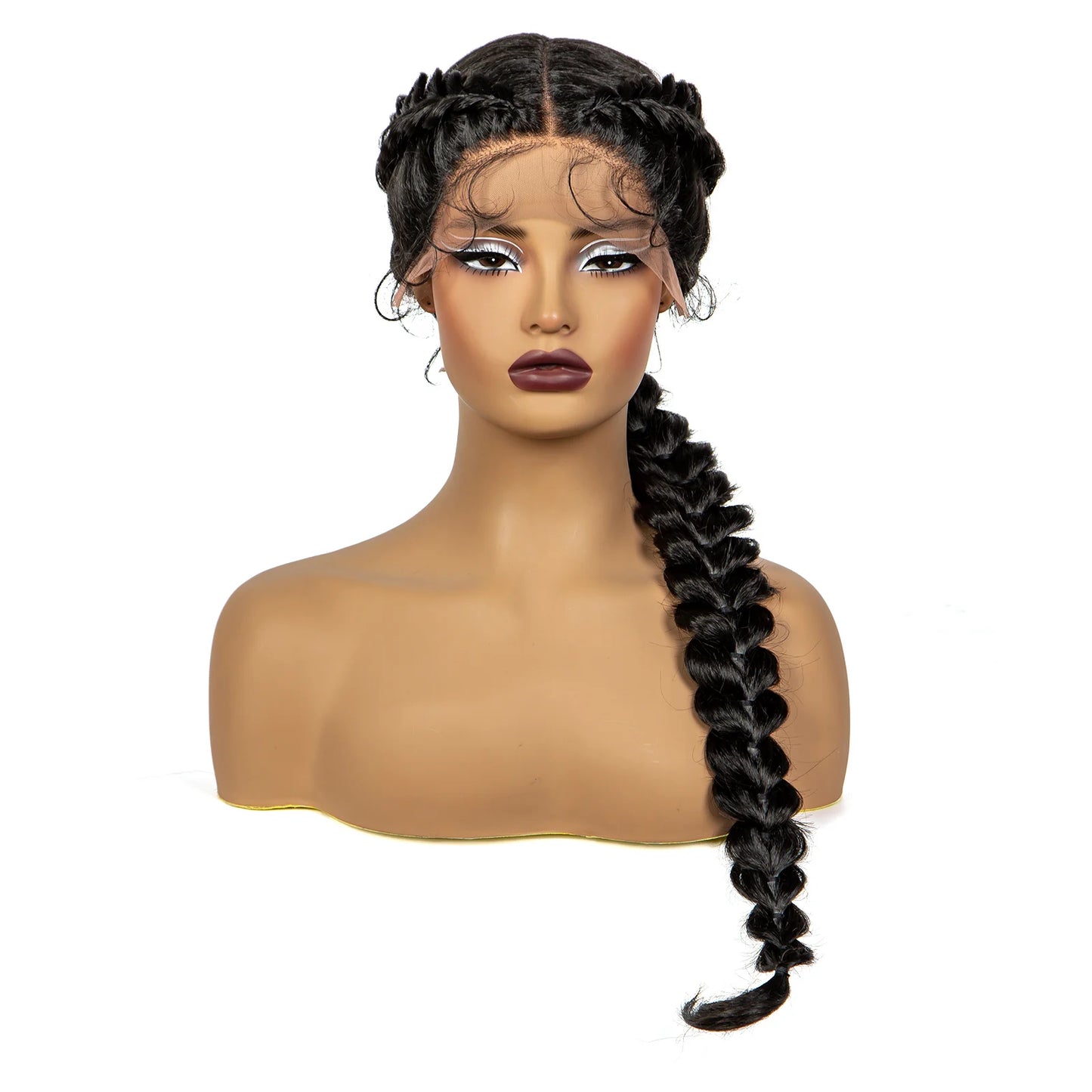 Braids SENSE Handmade Twist Braided Wigs Synthetic Lace Front Knotelss Braided Lace Wigs Natural Braidis Wigs with Baby Hair for Black Women