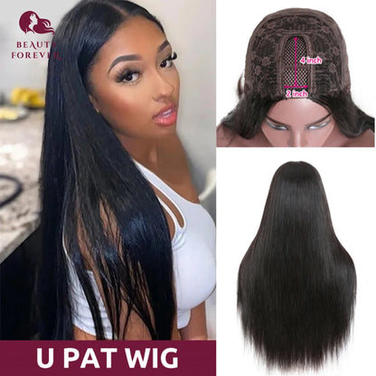 Lace wigs Beauty Forever Straight V Part Human Hair Wig Protective Style U Part Wigs No Lace No Gel Quick Weave V Shape Glueless Wig