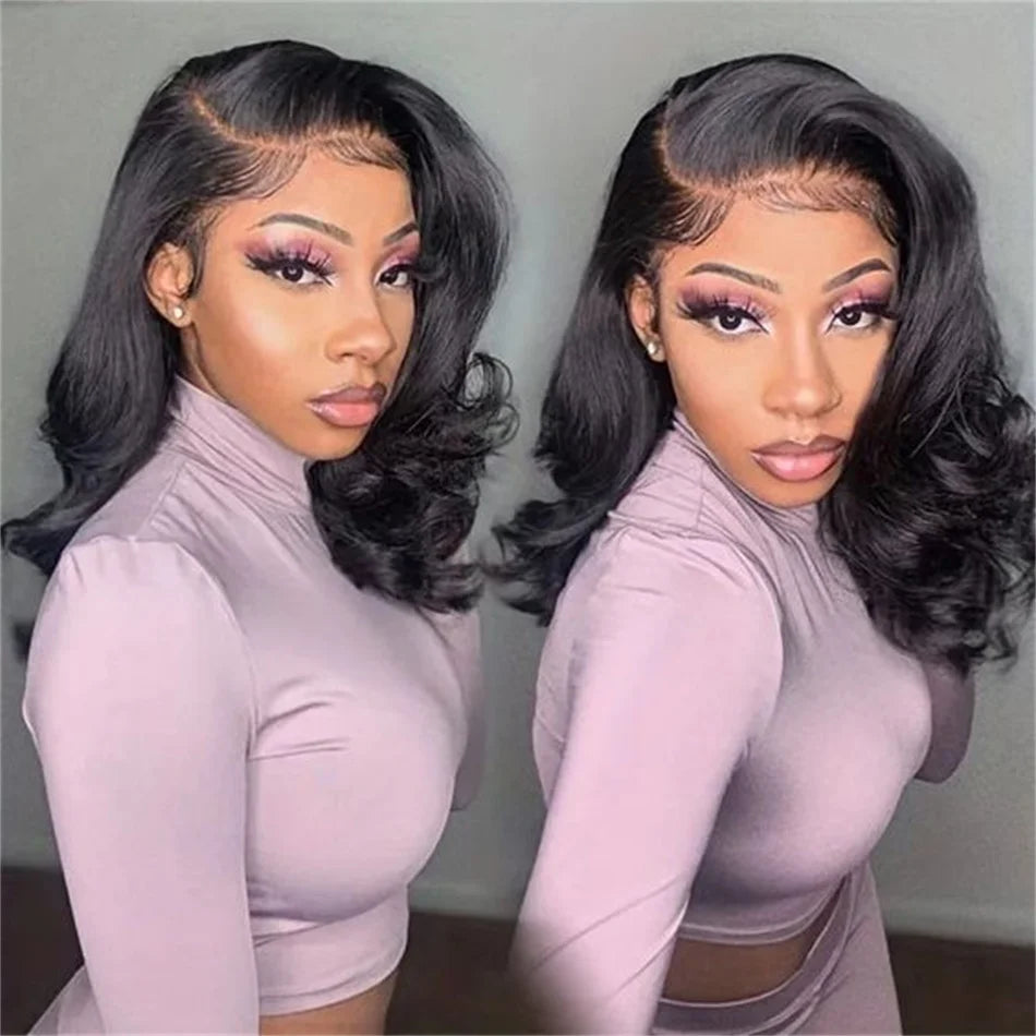 Lace wigs Body Wave Short Bob Wig Human Hair 100% for Black Women 13x4 Lace Front 180 Density Pre Plucked Brazilian Natural Weave Wig