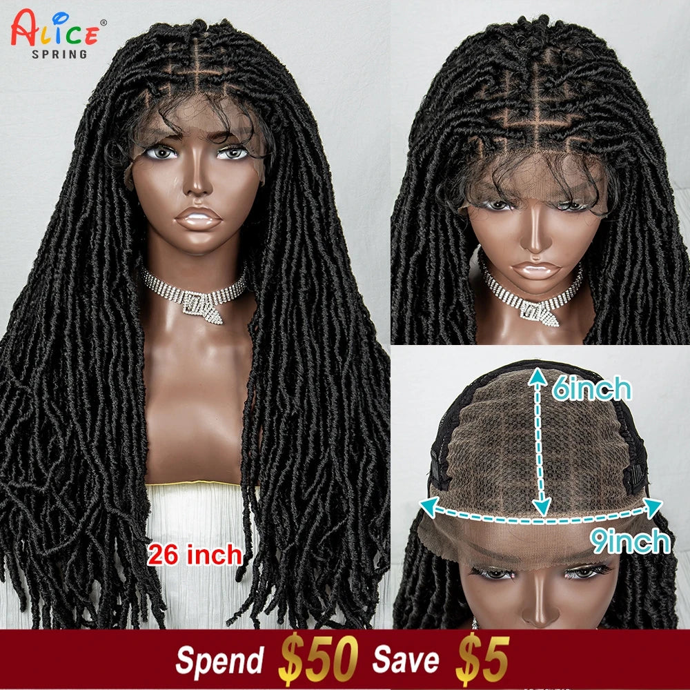 Braids SENSE Faux Locs Synthetic Lace Front Braided Wig With Baby Hair Dreadlocks Braiding Wig for Women Knotless Box Cornrow Braids Wigs